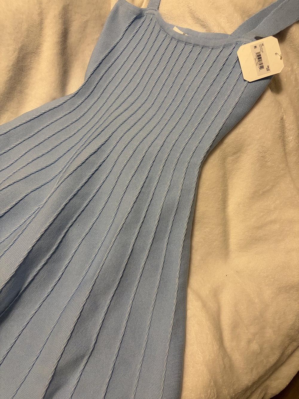 Light Blue Pleated Knit Skirt